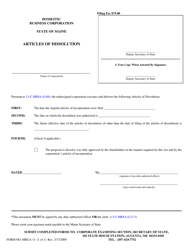 Document preview: Form MBCA-11 Articles of Dissolution - Maine