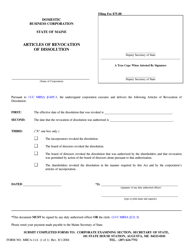 Document preview: Form MBCA-11A Articles of Revocation of Dissolution - Maine