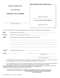 Document preview: Form MBCA-13A Amended Annual Report - Maine