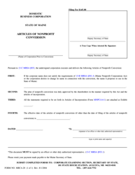 Document preview: Form MBCA-20 Articles of Nonprofit Conversion - Maine