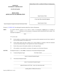 Form MNPCA-6A &quot;Restated Articles of Incorporation&quot; - Maine