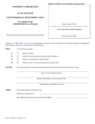 Document preview: Form MNPCA-3-NCRA Statement of Appointment or Change of Noncommercial Registered Agent - Maine