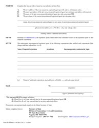 Form MNPCA-3-NCRA Statement of Appointment or Change of Noncommercial Registered Agent - Maine, Page 2