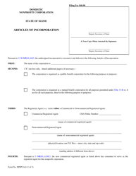Form MNPCA-6 &quot;Articles of Incorporation&quot; - Maine