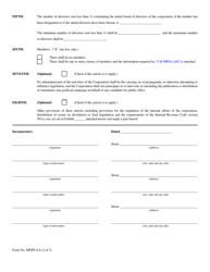 Form MNPCA-6 &quot;Articles of Incorporation&quot; - Maine, Page 2