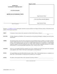Document preview: Form MNPCA-11D Articles of Dissolution - Maine