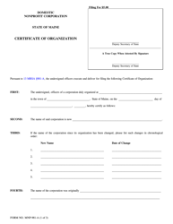 Document preview: Form MNP-981-A Certificate of Organization - Maine