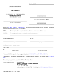Form MLPA-5A Statement of Termination of an Assumed or Fictitious Name - Maine