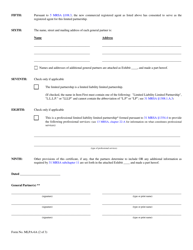 Form MLPA-6A Restated Certificate of Limited Partnership - Maine, Page 2