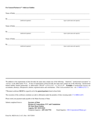 Form MLPA-6A Restated Certificate of Limited Partnership - Maine, Page 3