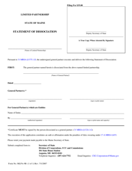 Document preview: Form MLPA-9B Statement of Dissociation - Maine
