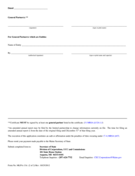 Form MLPA-13A Amended Annual Report - Maine, Page 2