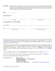 Form MLPA-12 Application for Certificate of Authority to Transact Business - Maine, Page 3