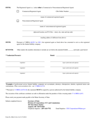 Form MLLC-6A Restated Certificate of Formation (For a Maine LLC) - Maine, Page 2