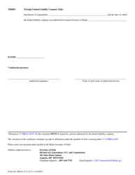 Form MLLC-5 Statement of Intention to Transact Business Under an Assumed or Fictitious Name (For Maine or Foreign LLC) - Maine, Page 2