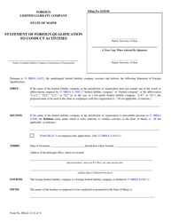 Document preview: Form MLLC-12 Statement of Foreign Qualification to Conduct Activities - Maine