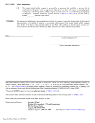 Form MLLC-12 Statement of Foreign Qualification to Conduct Activities - Maine, Page 3