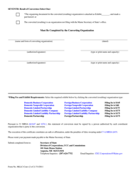 Form MLLC-CONV Statement of Conversion - Maine, Page 2