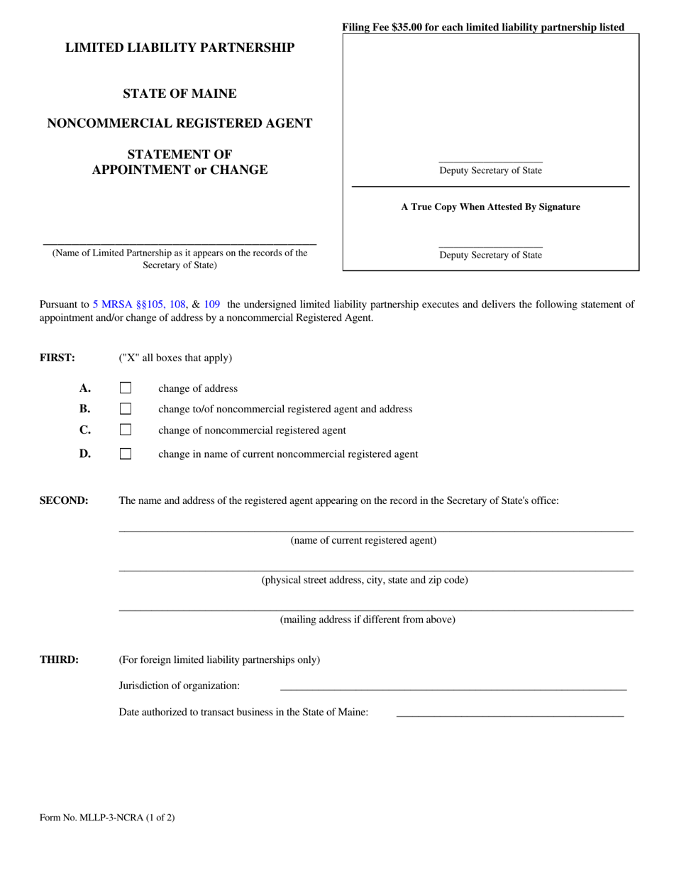 Form MLLP-3-NCRA Download Fillable PDF or Fill Online Statement of ...