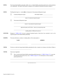 Form MLLP-12 Application for Authority to Do Business - Maine, Page 2