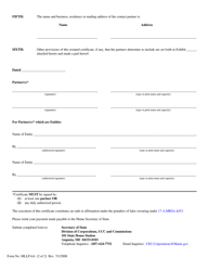 Form MLLP-6A Restated Certificate of Limited Liability Partnership - Maine, Page 2