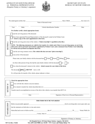 Document preview: Form MVT-22 Affidavit of Surviving Spouse or Personal Representative - Maine