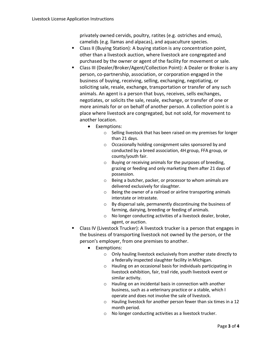 Form AH-047 Livestock Dealer License Application - Michigan, Page 5