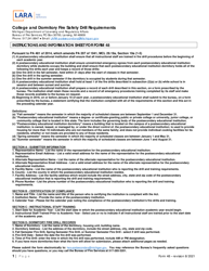 Form 48 &quot;Postsecondary Fire Drill Form&quot; - Michigan