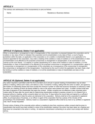 Form CSCL/CD-501 Articles of Incorporation for Use by Domestic Profit Professional Service Corporations - Michigan, Page 2