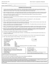 Form CSCL/CD-501 Articles of Incorporation for Use by Domestic Profit Professional Service Corporations - Michigan, Page 4