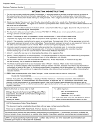 Form CSCL/CD-502 Articles of Incorporation for Use by Domestic Nonprofit Corporations - Michigan, Page 4