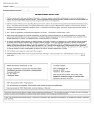 Form CSCL/CD-531 Certificate of Dissolution for Use by Domestic Corporations - Michigan, Page 2