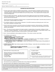 Form CSCL/CD-541 Certificate of Assumed Name for Use by Corporations, Limited Partnerships and Limited Liability Companies - Michigan, Page 2