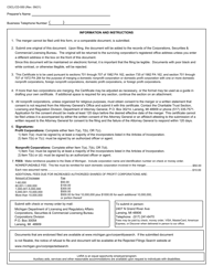 Form CSCL/CD-550 Certificate of Merger for Use by Domestic Profit and Nonprofit Corporations - Michigan, Page 4
