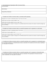 Form CSCL/CD-554 Certificate of Conversion for Use by a Corporation Converting Into a Business Organization - Michigan, Page 2