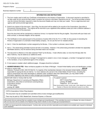 Form CSCL/CD-715 Certificate of Amendment to the Articles of Organization for Use by Limited Liability Companies - Michigan, Page 2