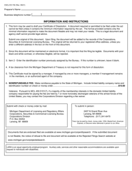 Form CSCL/CD-730 Certificate of Dissolution for Use by Limited Liability Companies - Michigan, Page 2
