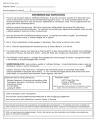 Form CSCL/CD-731 Certificate of Dissolution for Use by Limited Liability Companies - Michigan, Page 2