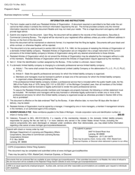 Form CSCL/CD-710 Restated Articles of Organization for Use by Domestic Limited Liability Companies - Michigan, Page 3