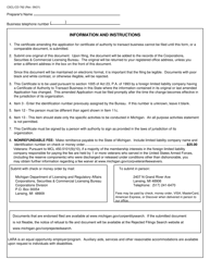 Form CSCL/CD-762 &quot;Certificate Amending Application for Certificate of Authority to Transact Business in Michigan for Use by Foreign Limited Liability Companies&quot; - Michigan, Page 3