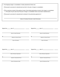 Form CSCL/CD-452 Certificate of Abandonment of Merger/Consolidation for Use by Domestic Limited Partnerships - Michigan, Page 2