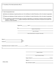 Form CSCL/CD-411 Application for Registration to Transact Business in Michigan for Use by Foreign Limited Partnerships - Michigan, Page 2