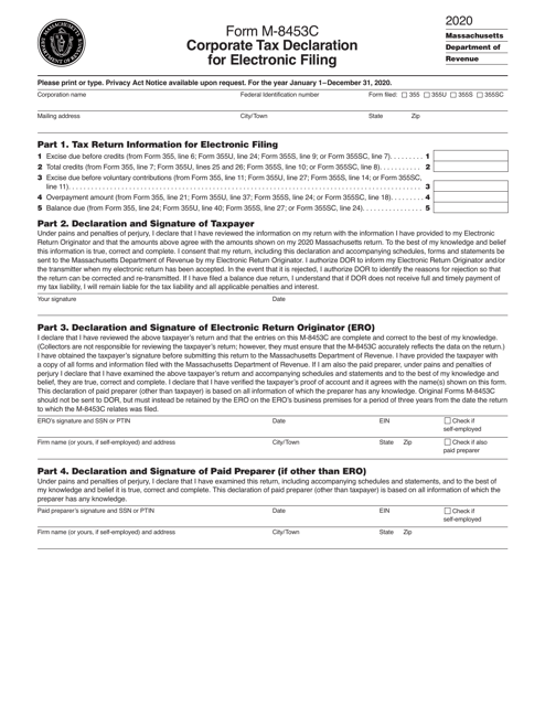 Form M-8453C 2020 Printable Pdf