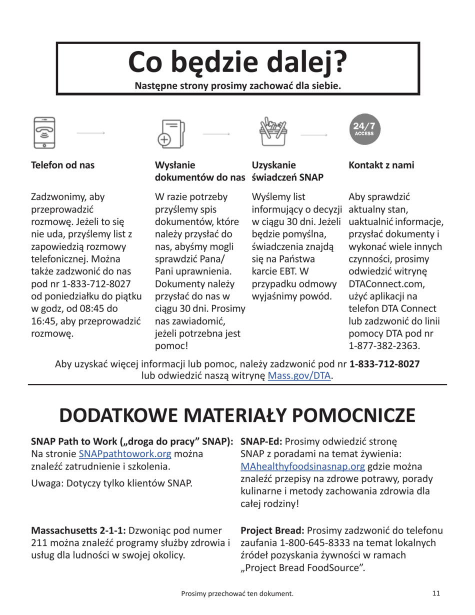 Form SNAP-APP-SENIORS Snap Benefits Application for Seniors - Massachusetts (Polish), Page 11