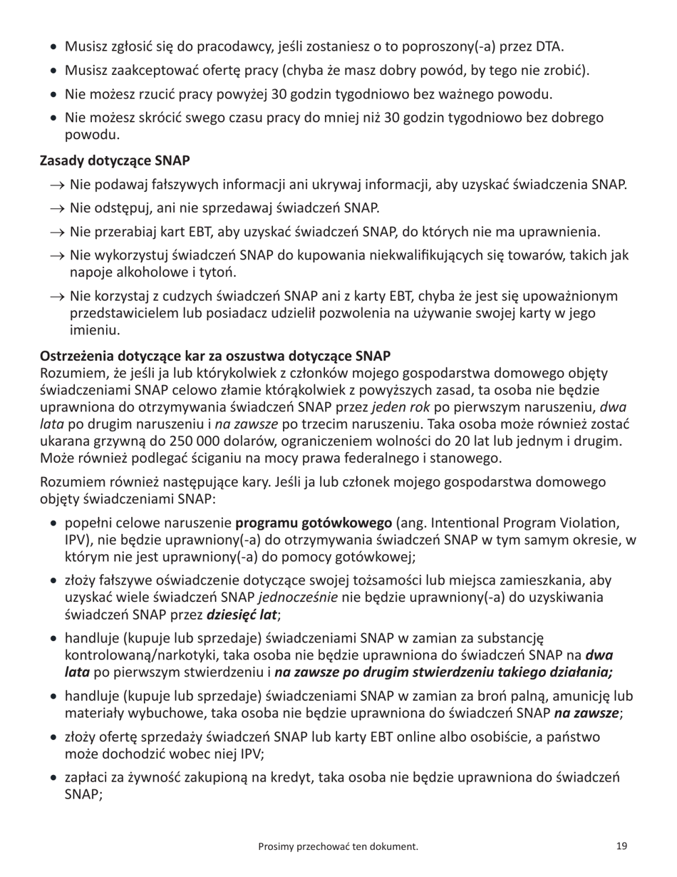 Form SNAP-APP-SENIORS Snap Benefits Application for Seniors - Massachusetts (Polish), Page 19