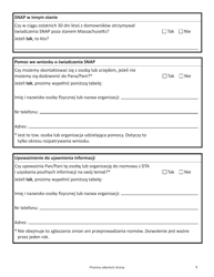 Form SNAP-APP-SENIORS Snap Benefits Application for Seniors - Massachusetts (Polish), Page 9