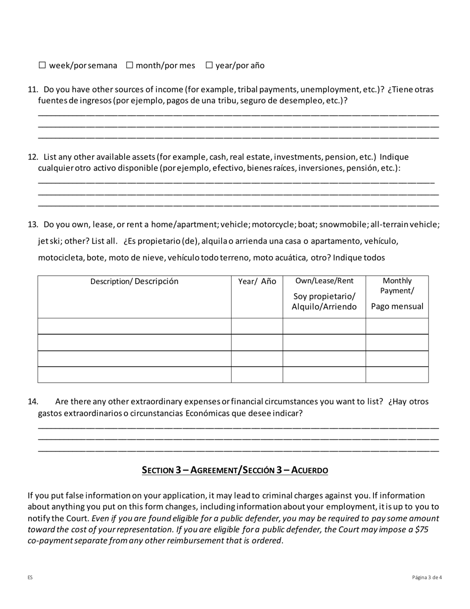 Application For Public Defender