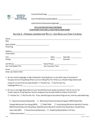 Document preview: Application for Public Defender - Minnesota (English/Hmong)