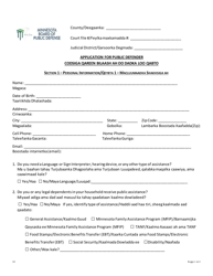 Document preview: Application for Public Defender - Minnesota (English/Somali)