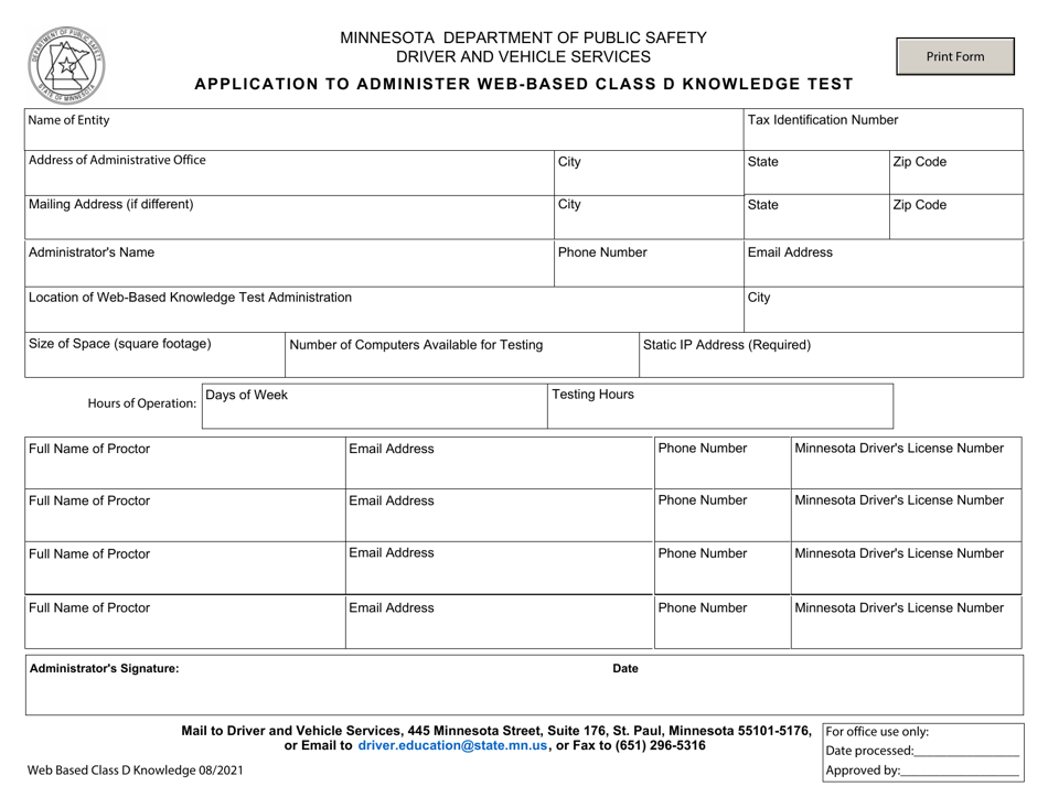 minnesota-application-to-administer-web-based-class-d-knowledge-test-download-fillable-pdf-2020